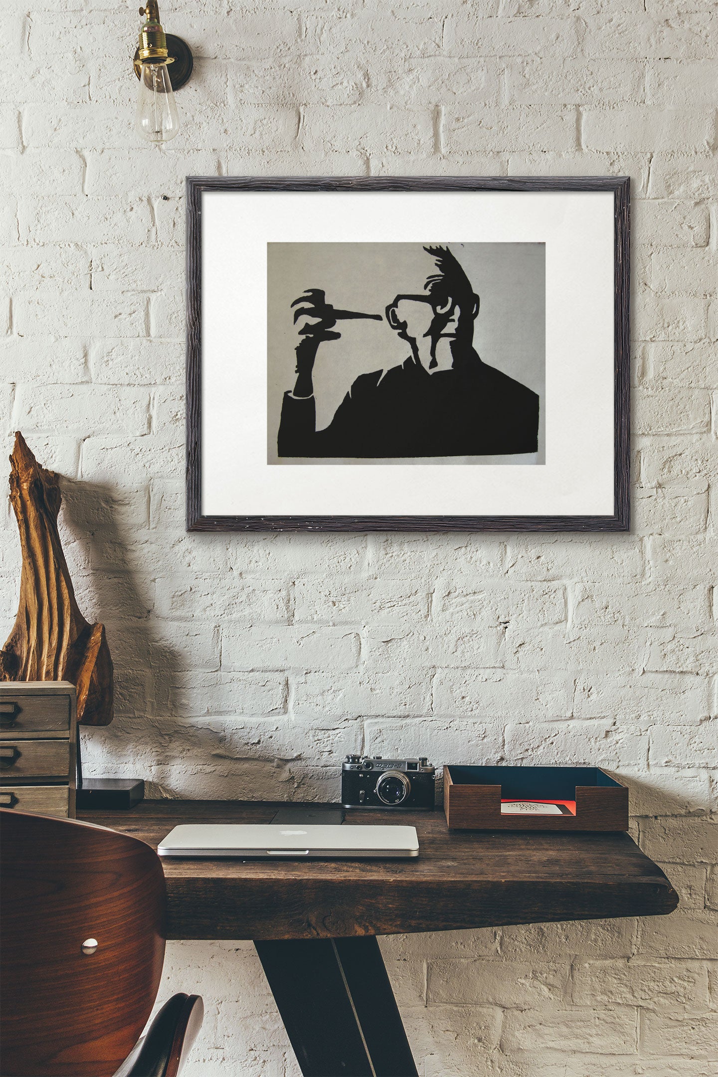 Theologian Karl Barth Handmade Woodcut Original