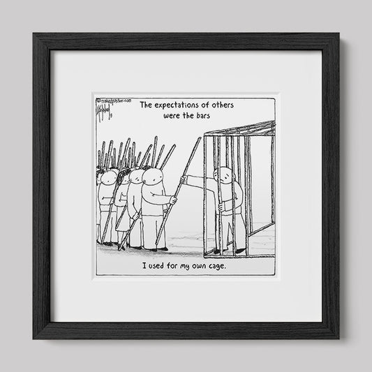 The Bars of Expectations Cage Print-Cartoons-nakedpastor