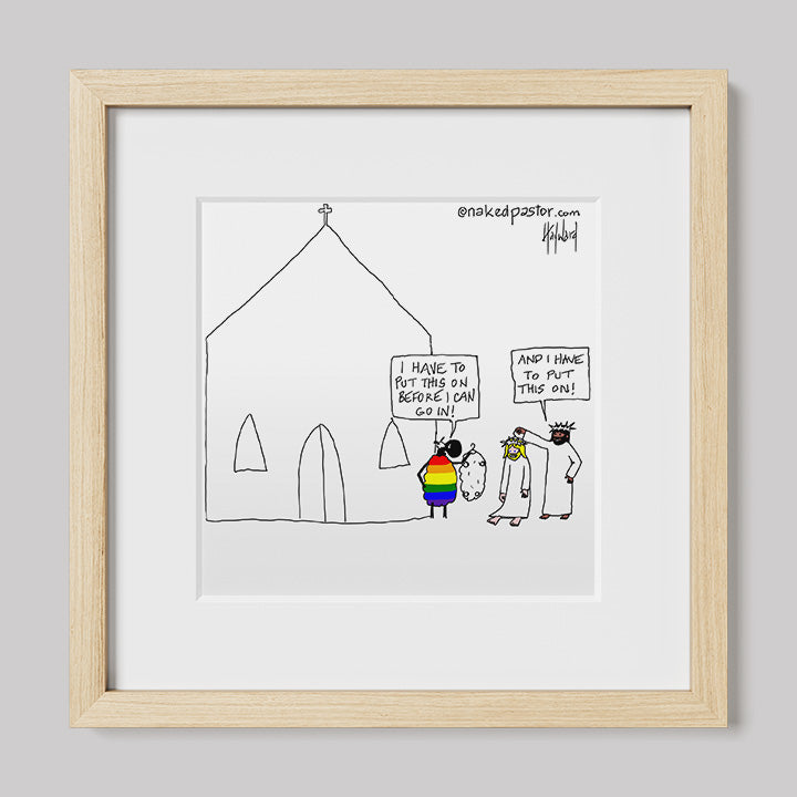 Before I Can Go In Cartoon Print-Cartoons-nakedpastor
