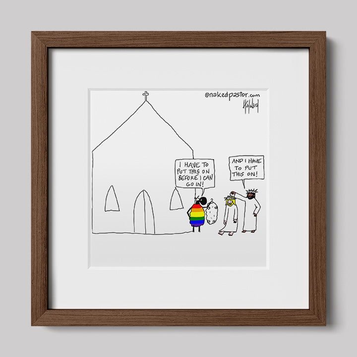 Before I Can Go In Cartoon Print-Cartoons-nakedpastor
