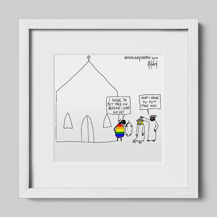 Before I Can Go In Cartoon Print-Cartoons-nakedpastor