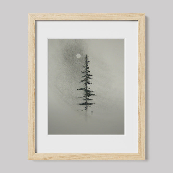 Pine Charcoal Drawing Print-Drawings-nakedpastor