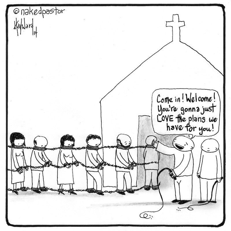 Church Slavery Digital Cartoon - by nakedpastor