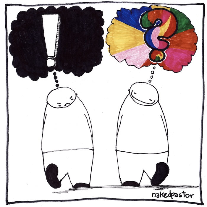 Colorful Question Digital Cartoon-Digital Cartoons-nakedpastor