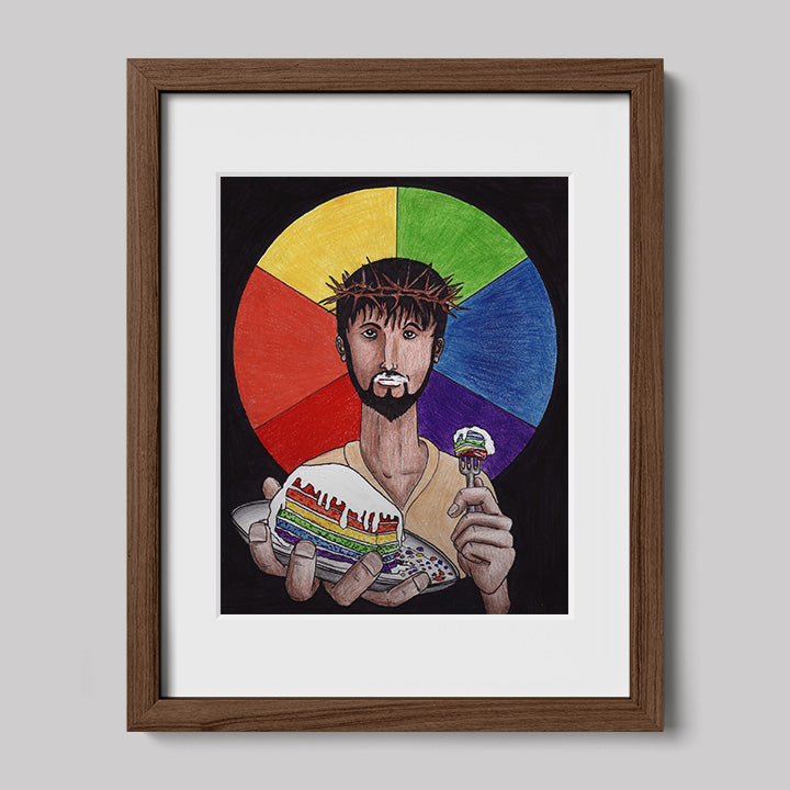 Let Them Eat Cake Jesus Print-Drawings-nakedpastor