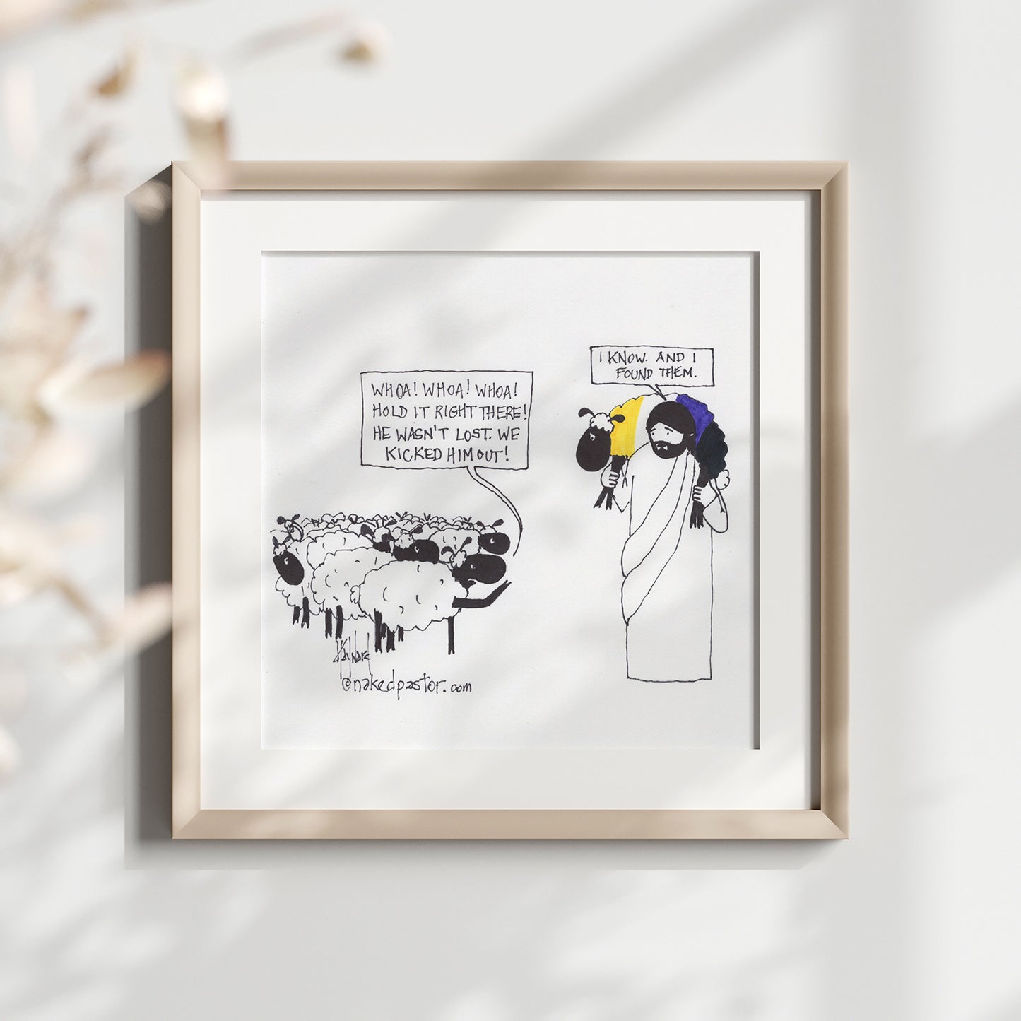 Enby Christian Not-Lost Lamb Print - by nakedpastor