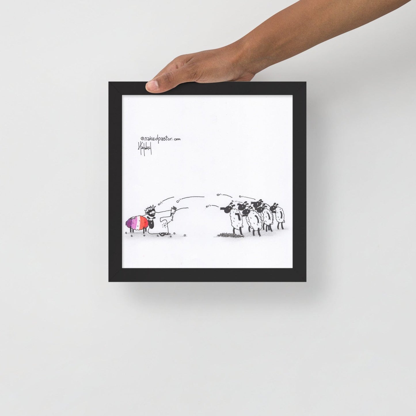 Don't Stone Others Lesbian Version Cartoon Print - by nakedpastor