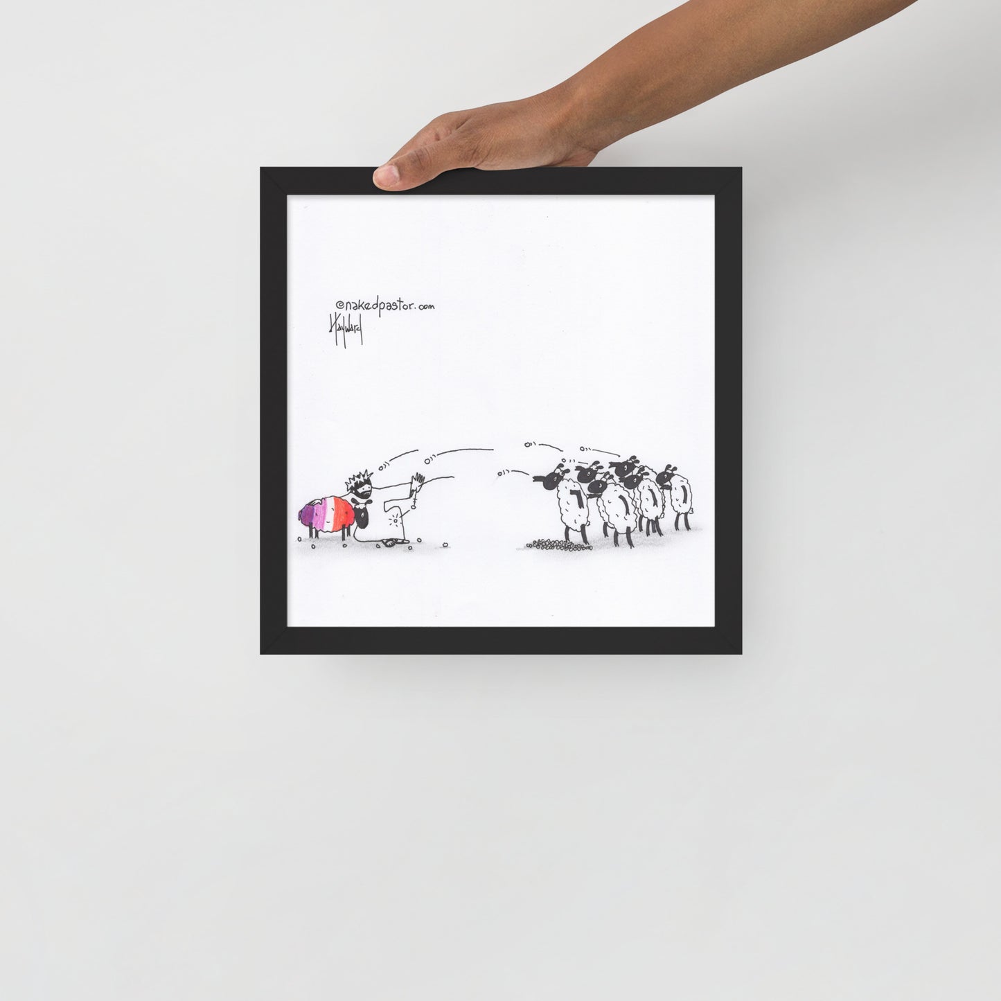 Don't Stone Others Lesbian Version Cartoon Print - by nakedpastor