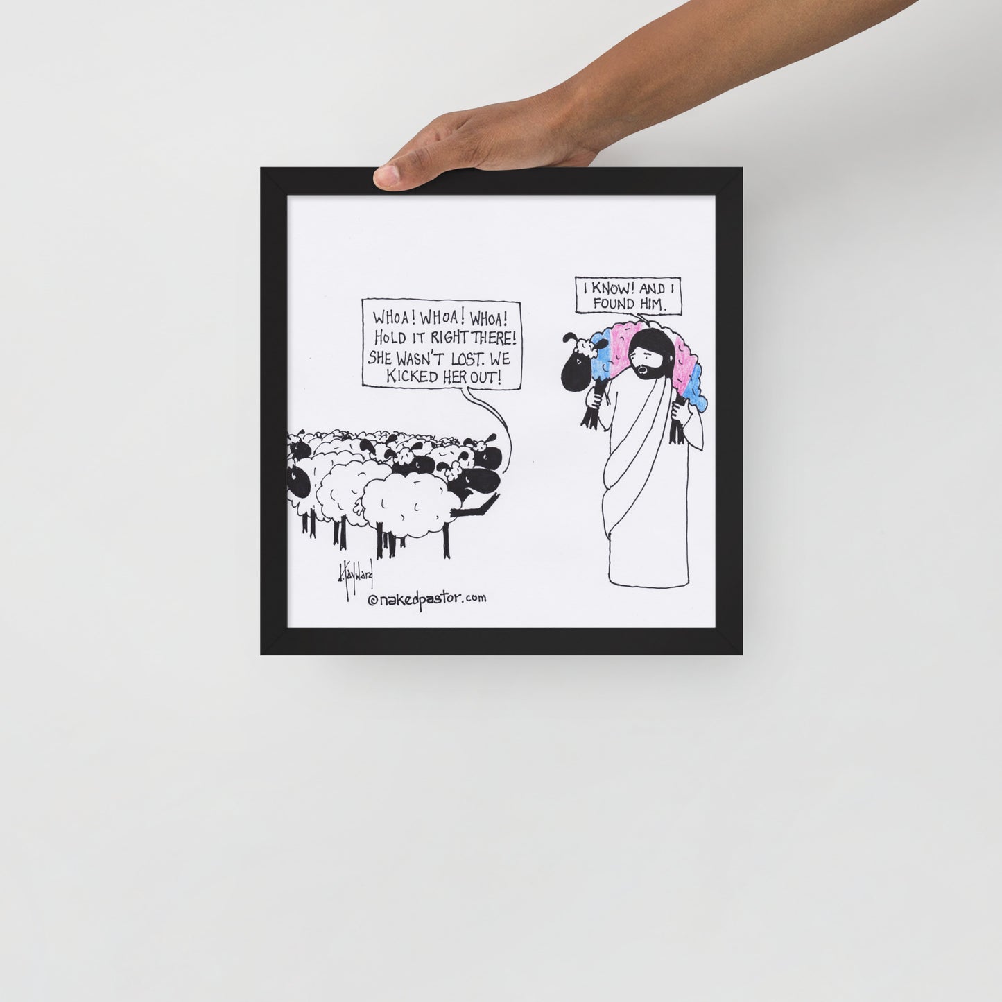 Lost Transgender Lamb - Choose Your Pronouns Print-Cartoons-nakedpastor