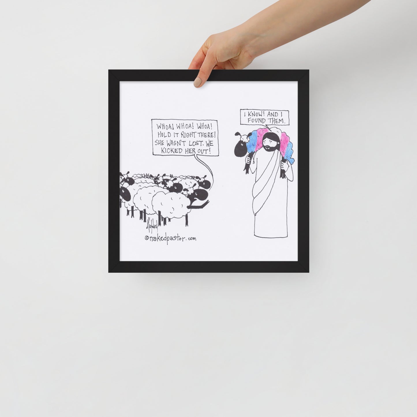 Lost Transgender Lamb - Choose Your Pronouns Print-Cartoons-nakedpastor