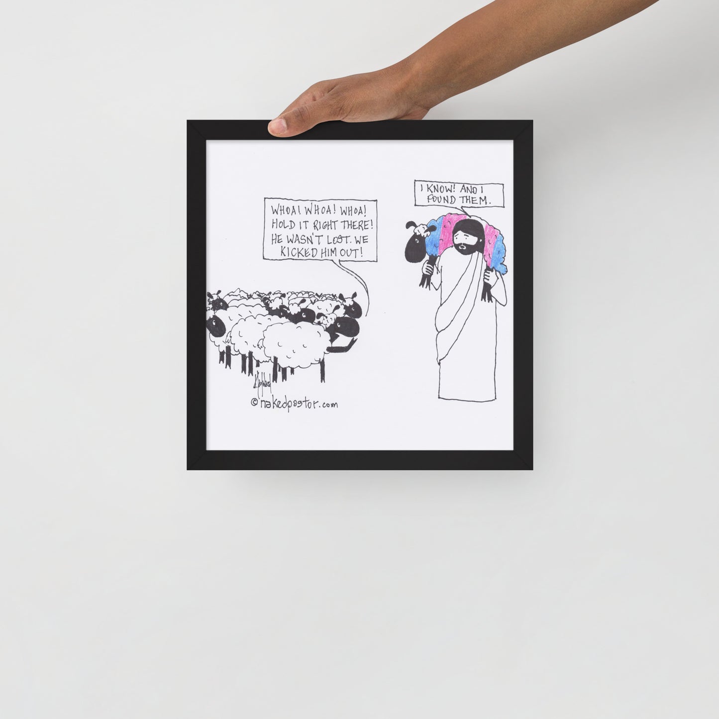 Lost Transgender Lamb - Choose Your Pronouns Print-Cartoons-nakedpastor