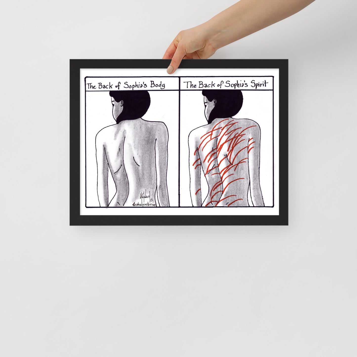 Sophia's Back Cartoon Print - by nakedpastor