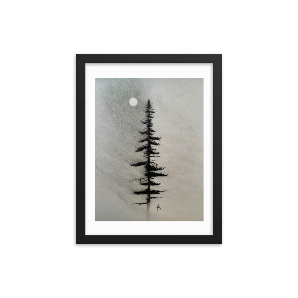 Pine Charcoal Drawing Print