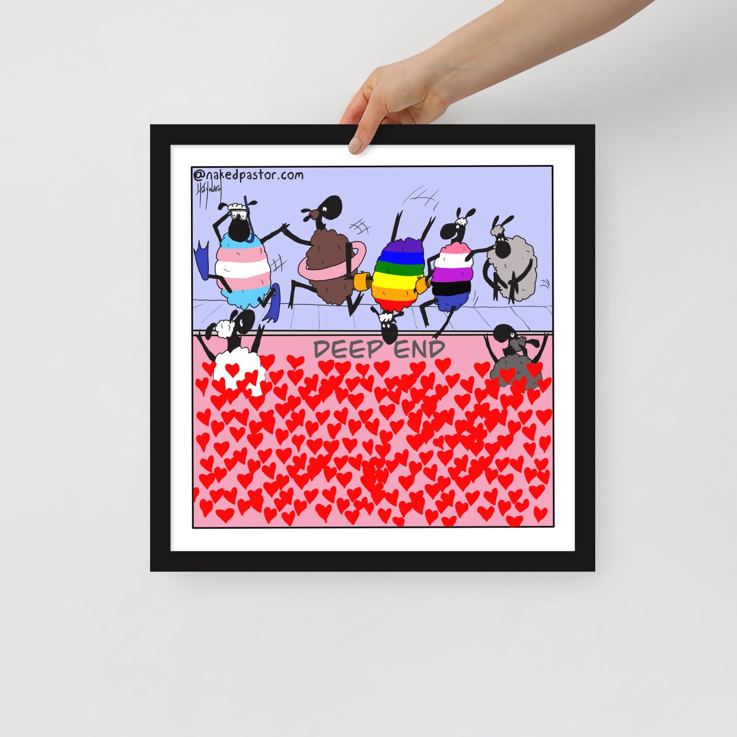 The Deep End of Love Cartoon Print - by nakedpastor