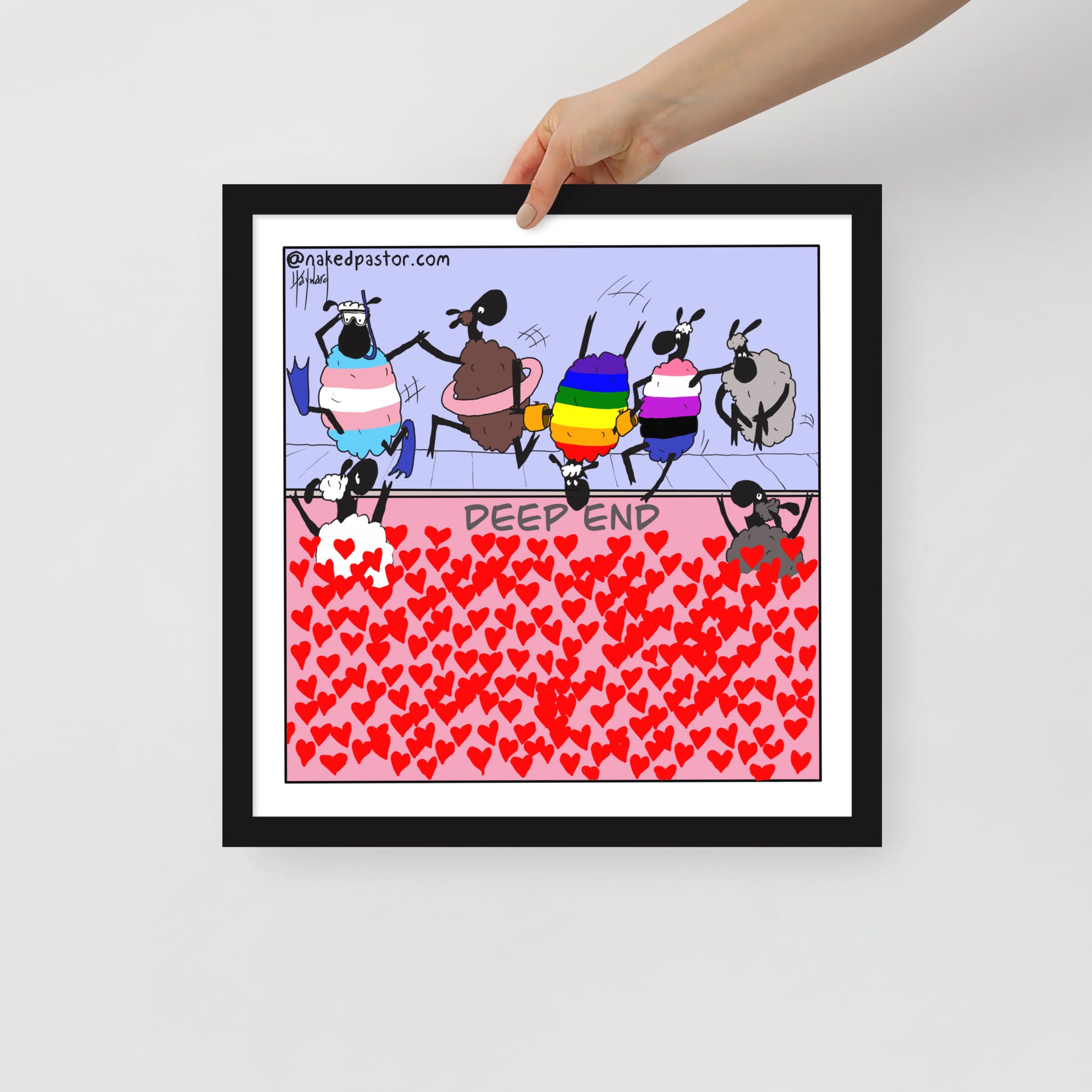 The Deep End of Love Cartoon Print - by nakedpastor