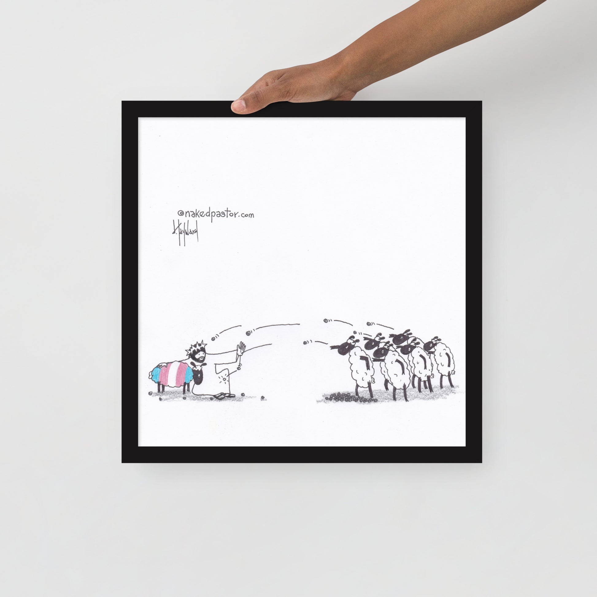 Don't Stone Others Trans Version Cartoon Print - by nakedpastor