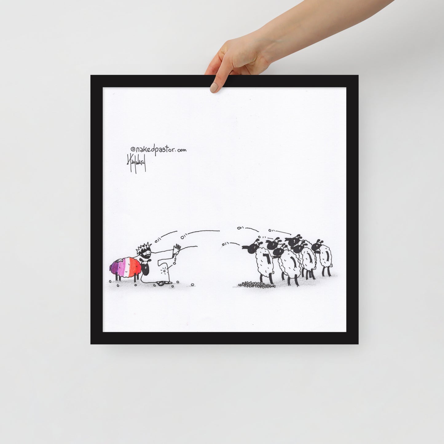 Don't Stone Others Lesbian Version Cartoon Print - by nakedpastor