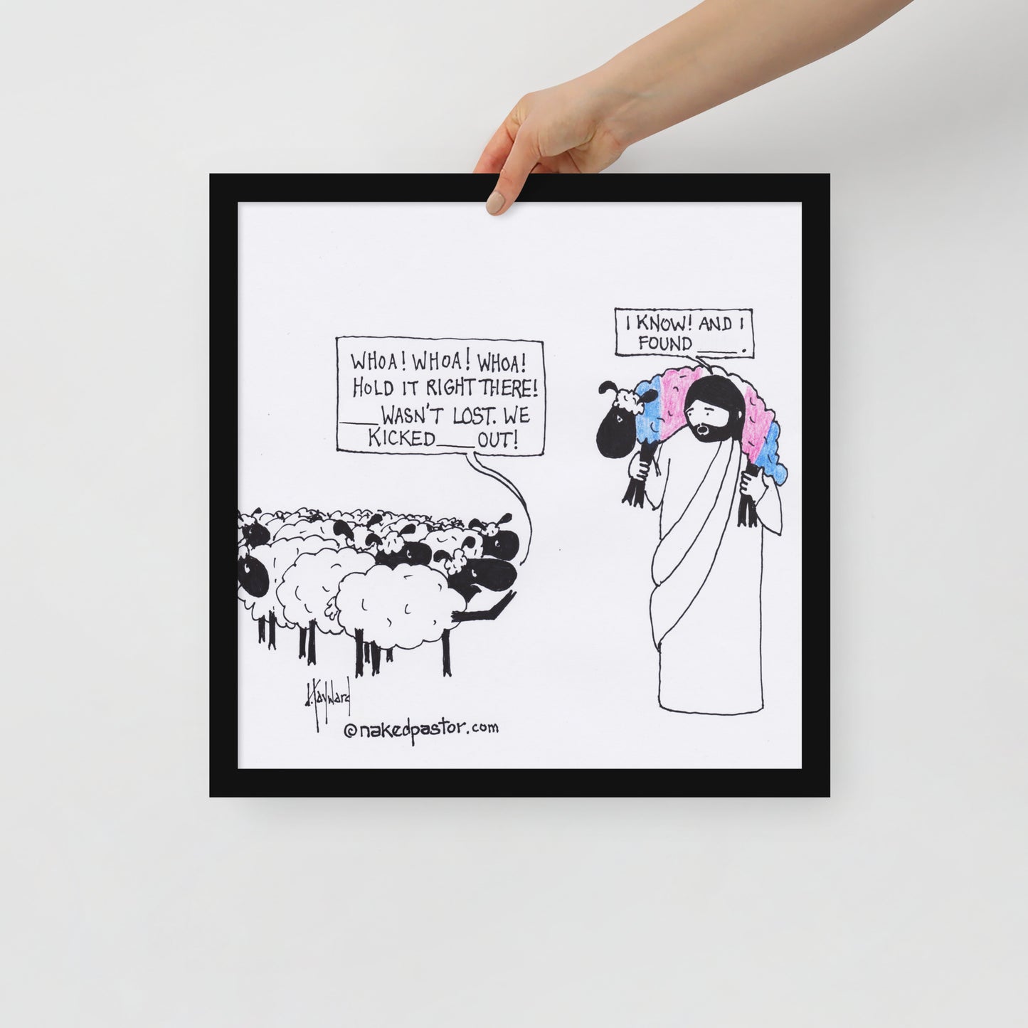 Lost Transgender Lamb - Choose Your Pronouns Print-Cartoons-nakedpastor
