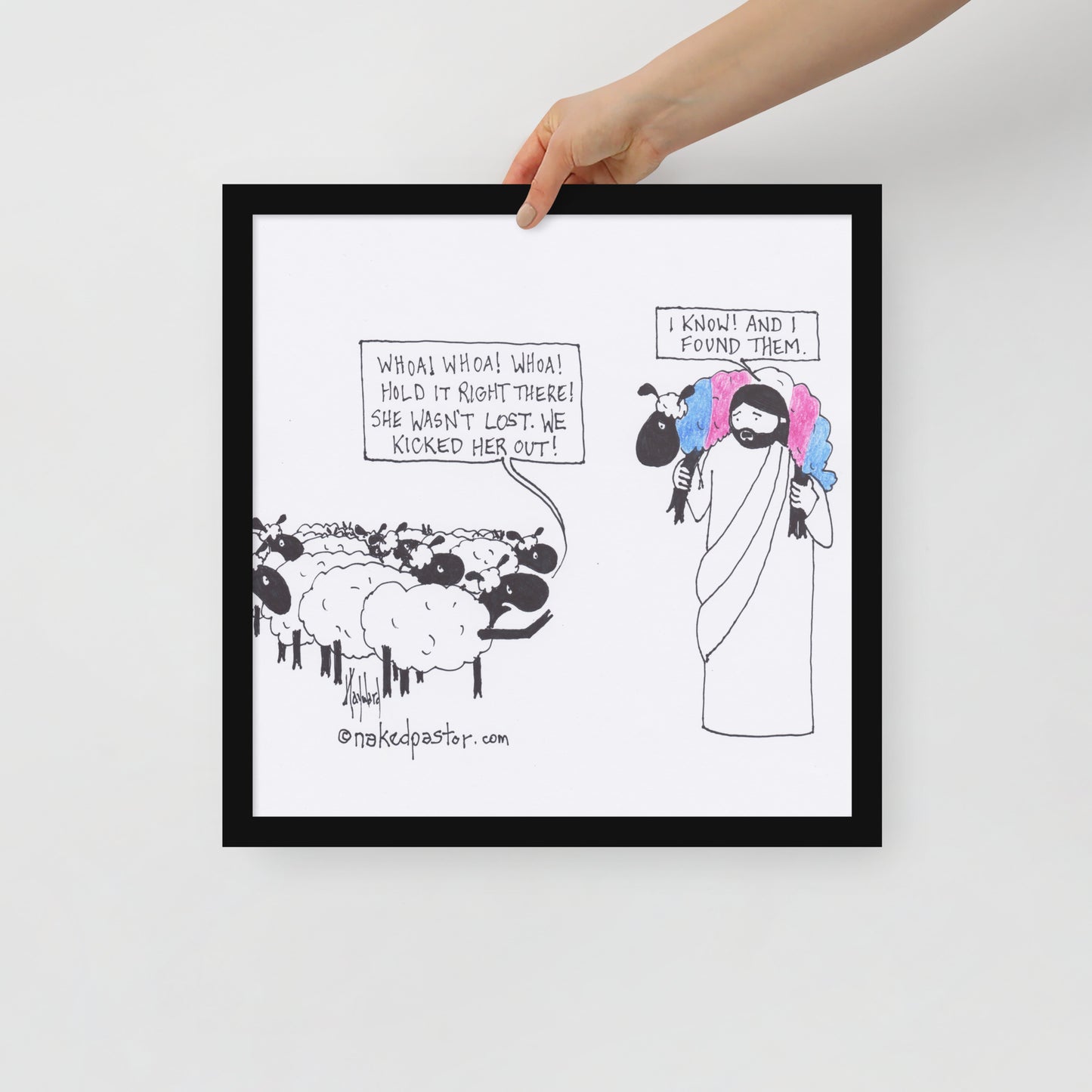 Lost Transgender Lamb - Choose Your Pronouns Print-Cartoons-nakedpastor