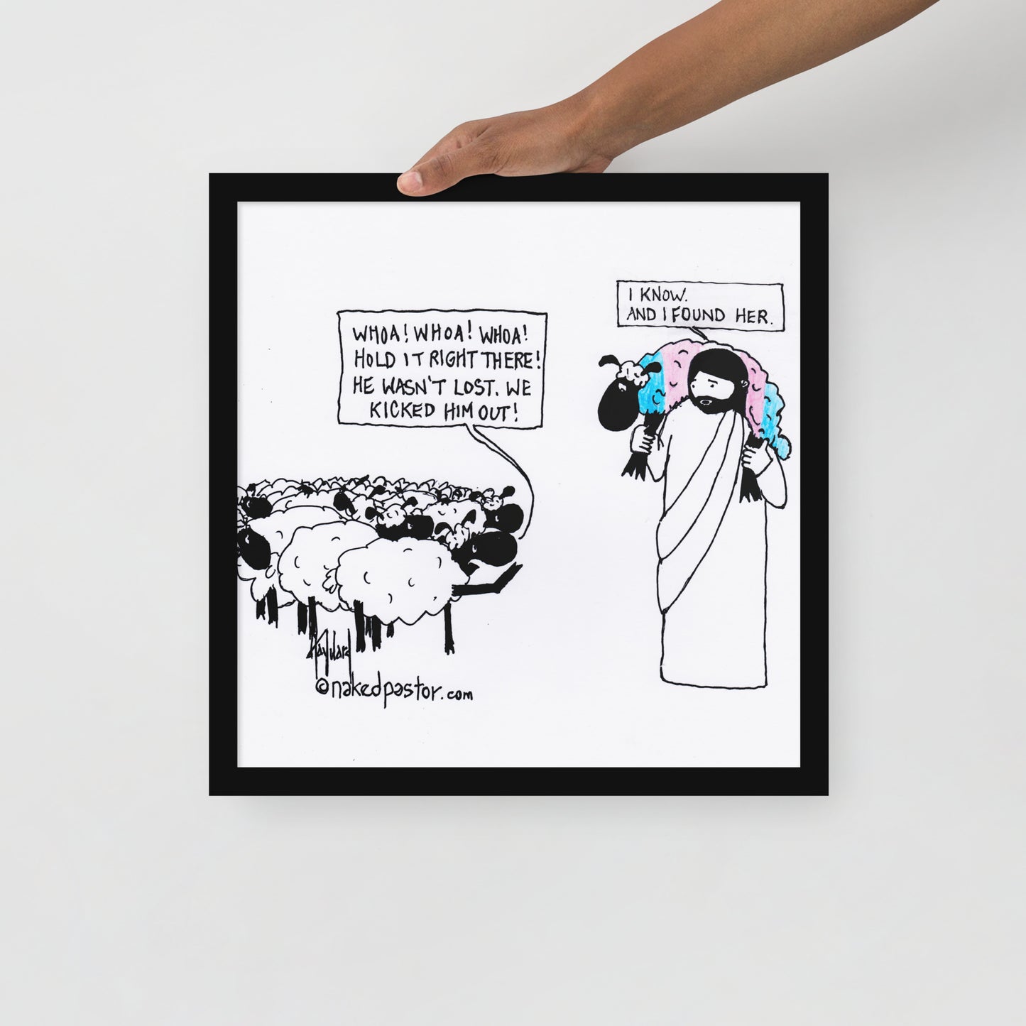 Lost Transgender Lamb - Choose Your Pronouns Print-Cartoons-nakedpastor