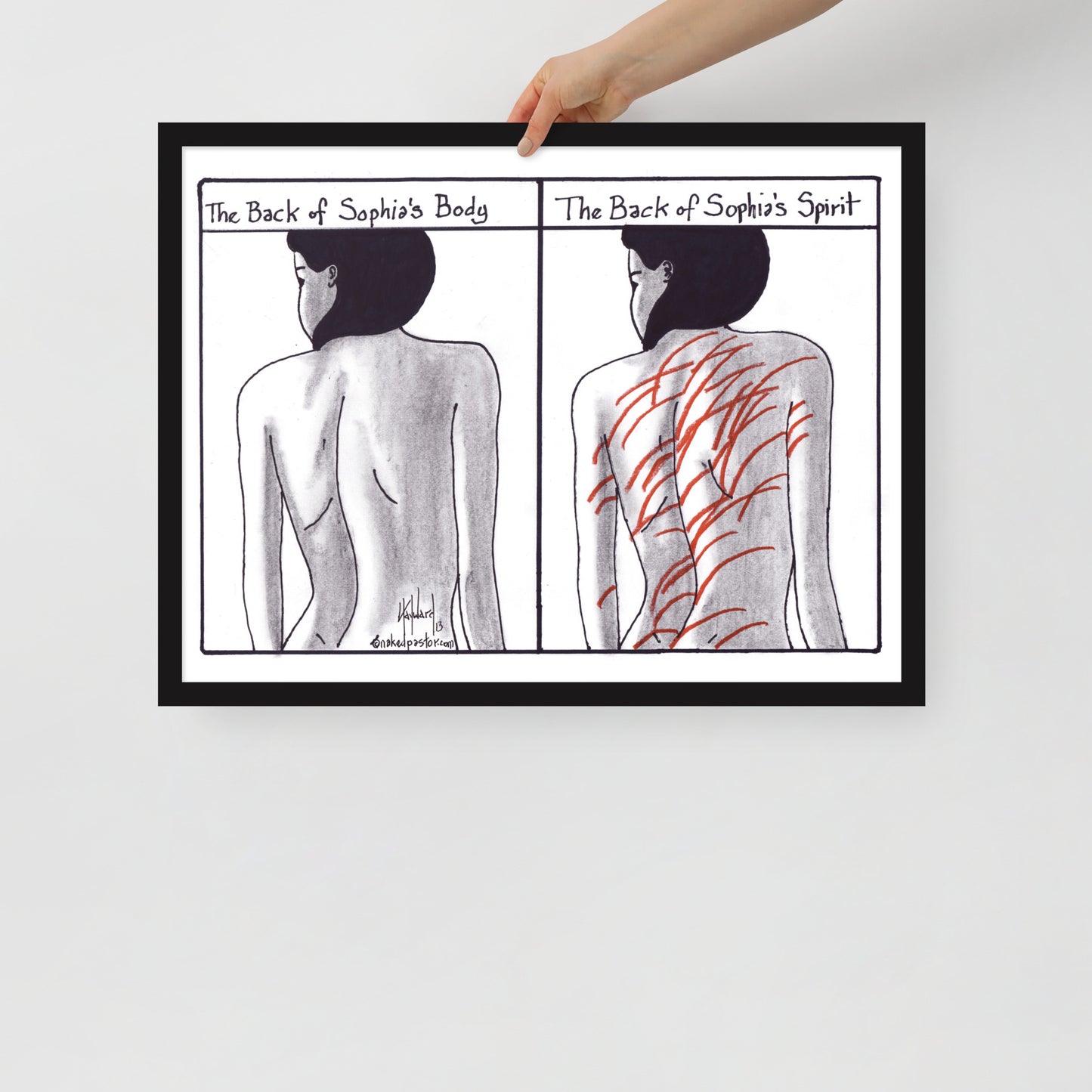 Sophia's Back Cartoon Print - by nakedpastor