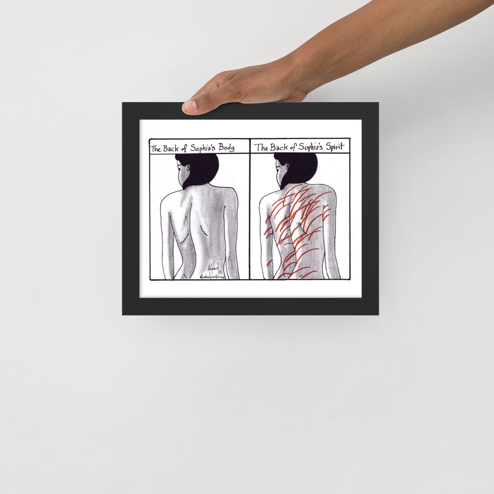 Sophia's Back Cartoon Print - by nakedpastor