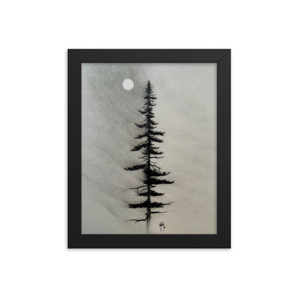 Pine Charcoal Drawing Print