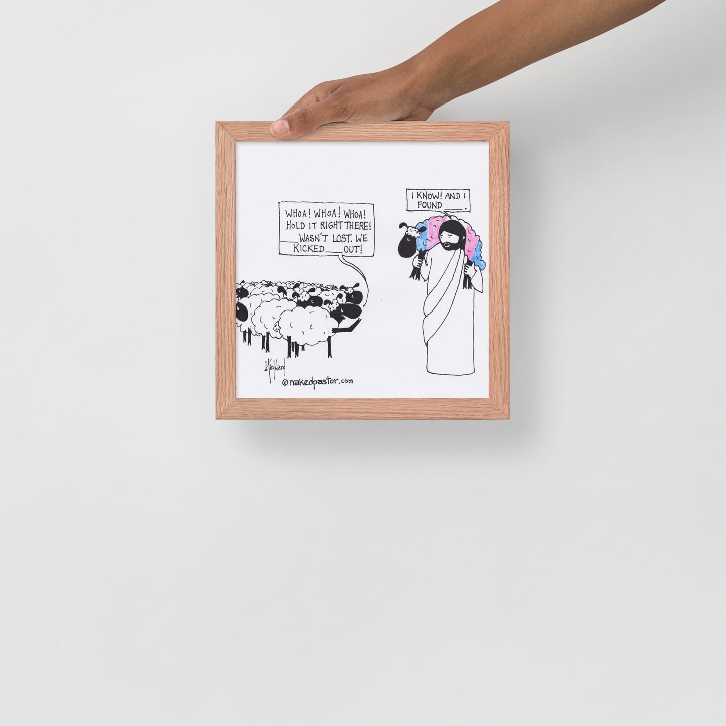 Lost Transgender Lamb - Choose Your Pronouns Print-Cartoons-nakedpastor