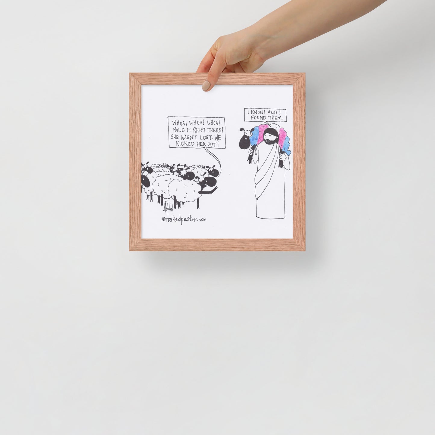 Lost Transgender Lamb - Choose Your Pronouns Print-Cartoons-nakedpastor