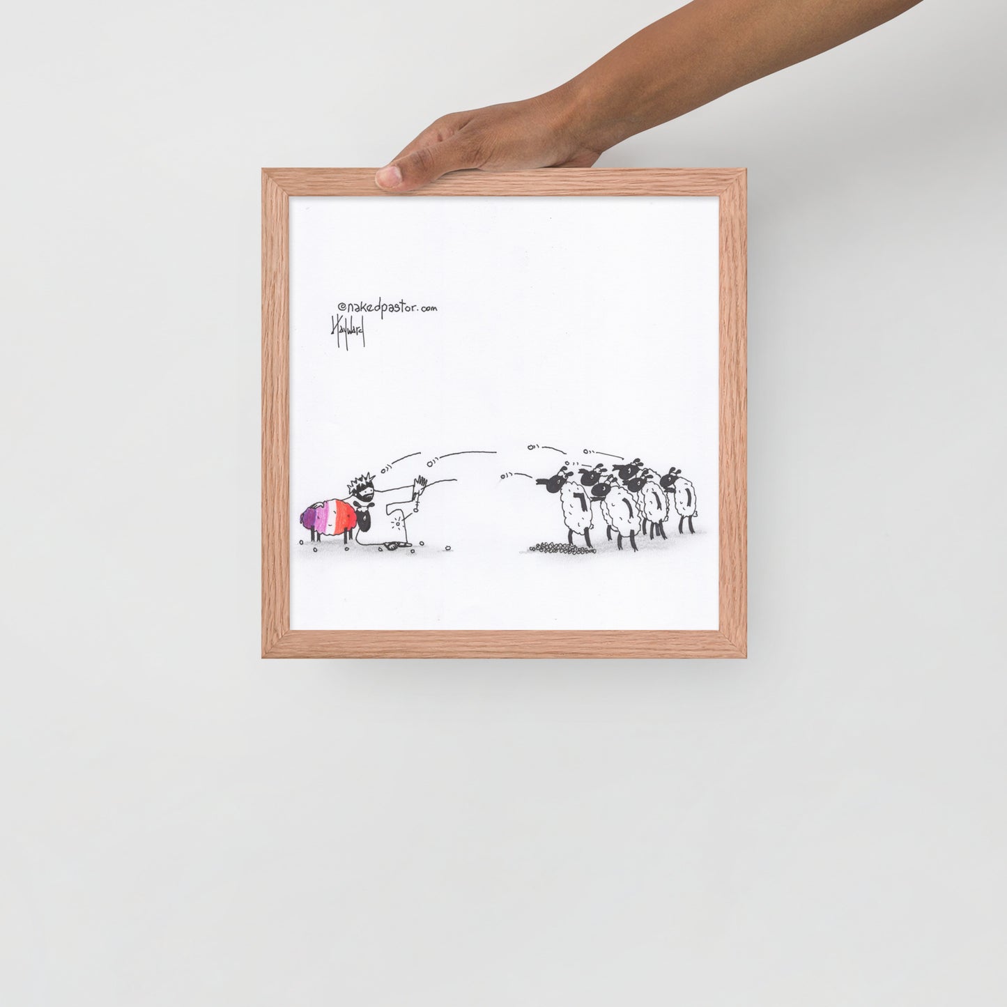 Don't Stone Others Lesbian Version Cartoon Print - by nakedpastor