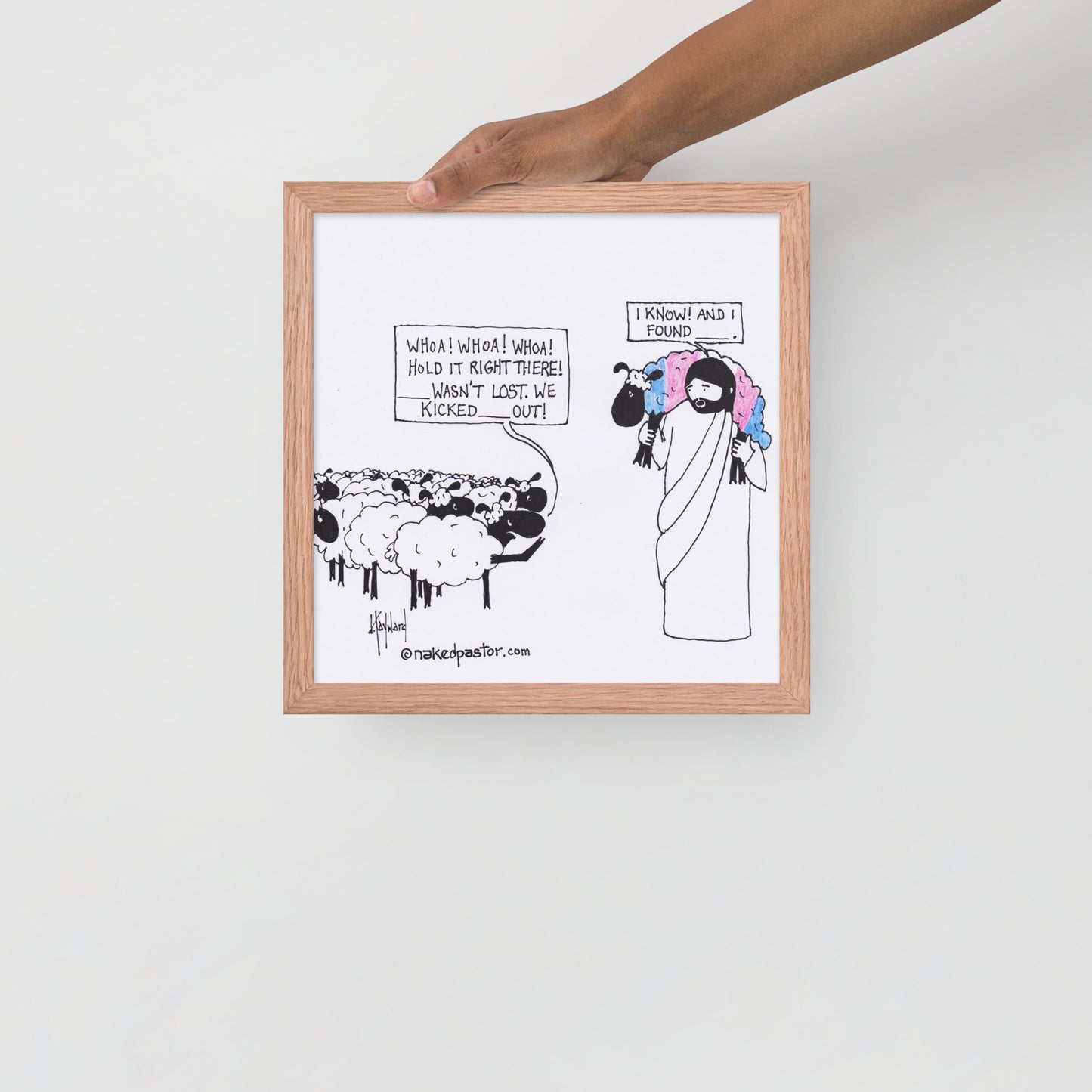 Lost Transgender Lamb - Choose Your Pronouns Print-Cartoons-nakedpastor