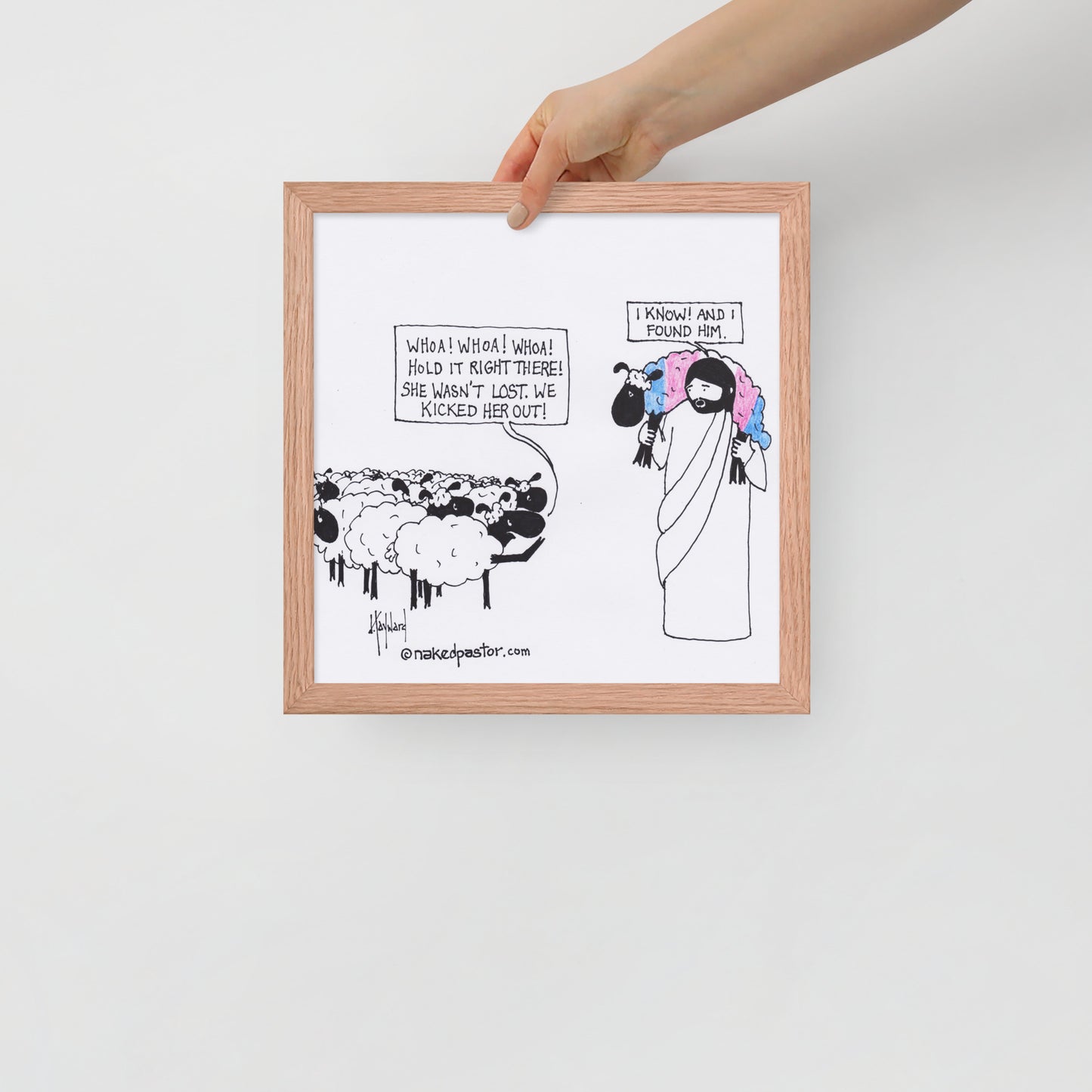 Lost Transgender Lamb - Choose Your Pronouns Print-Cartoons-nakedpastor