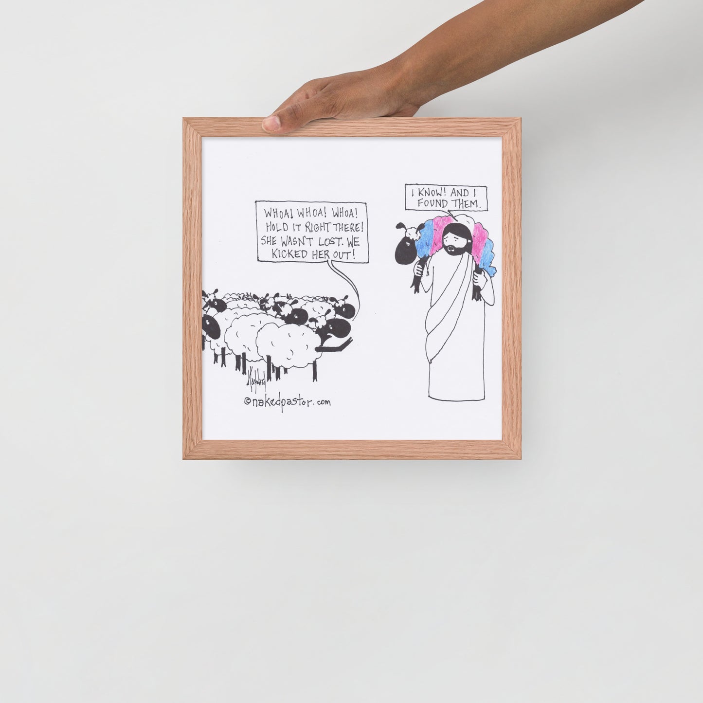 Lost Transgender Lamb - Choose Your Pronouns Print-Cartoons-nakedpastor