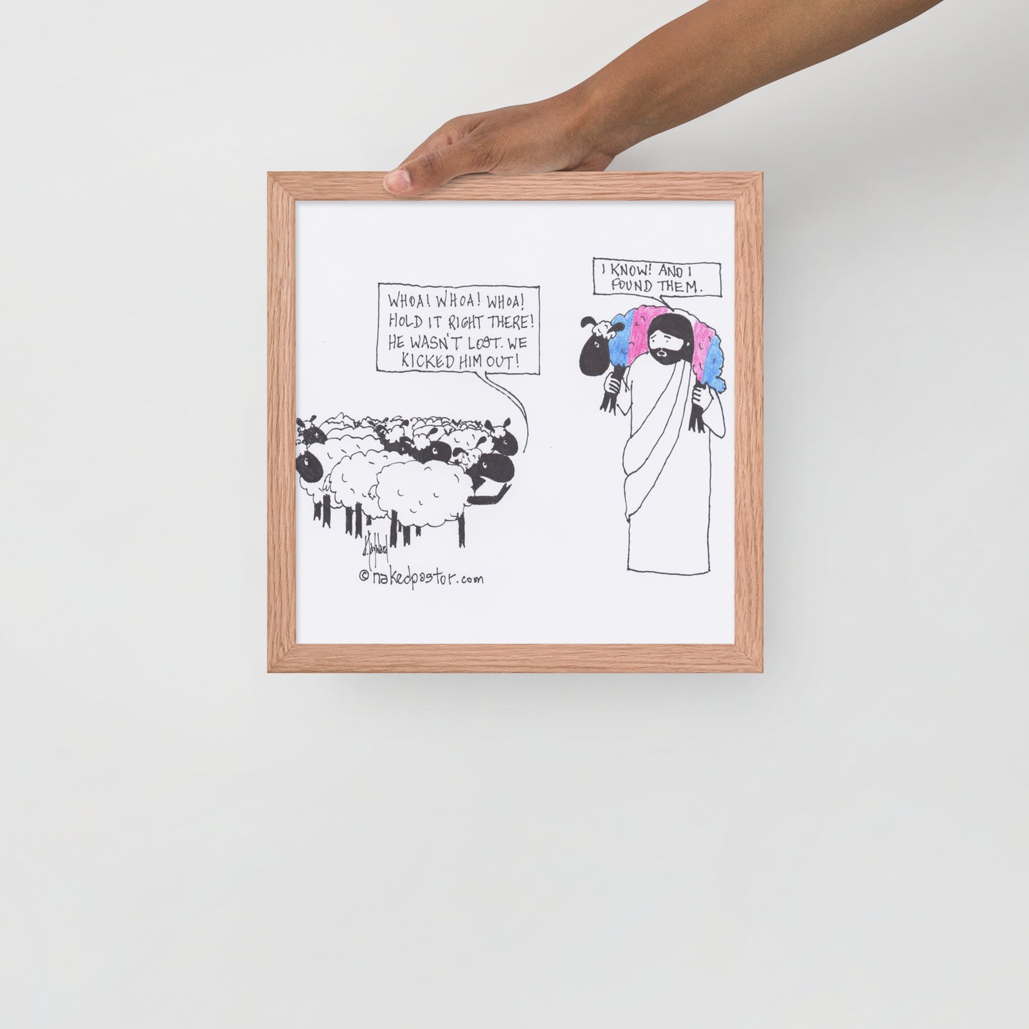 Lost Transgender Lamb - Choose Your Pronouns Print-Cartoons-nakedpastor