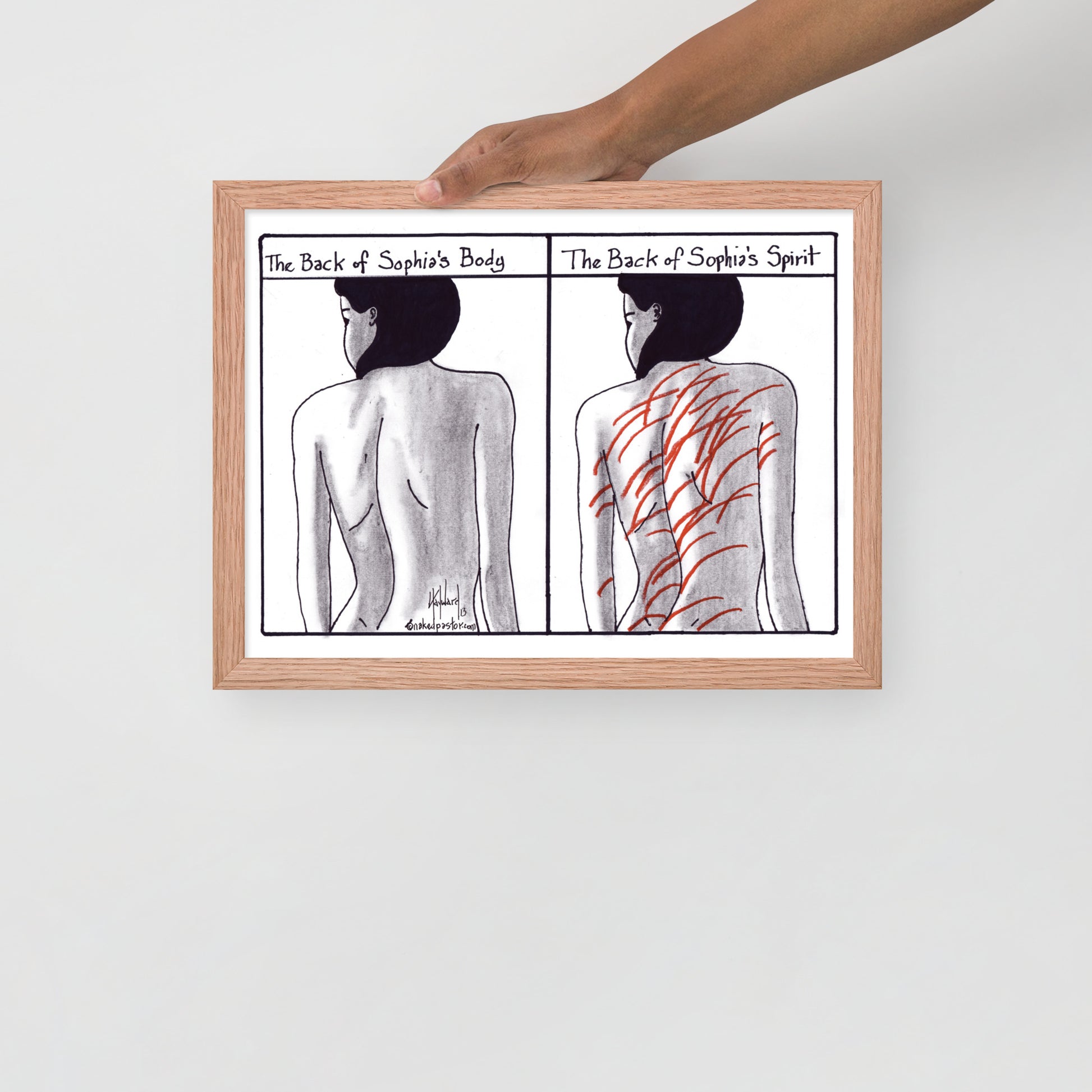 Sophia's Back Cartoon Print - by nakedpastor