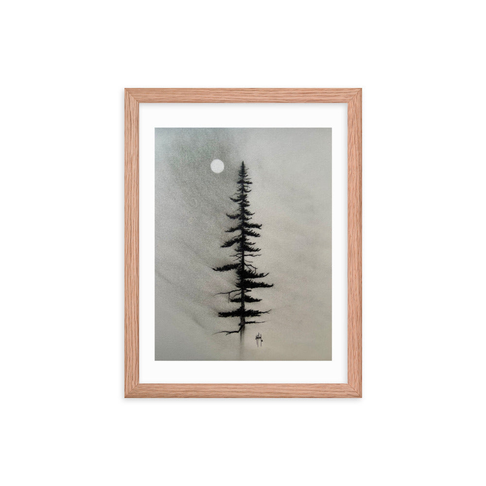 Pine Charcoal Drawing Print