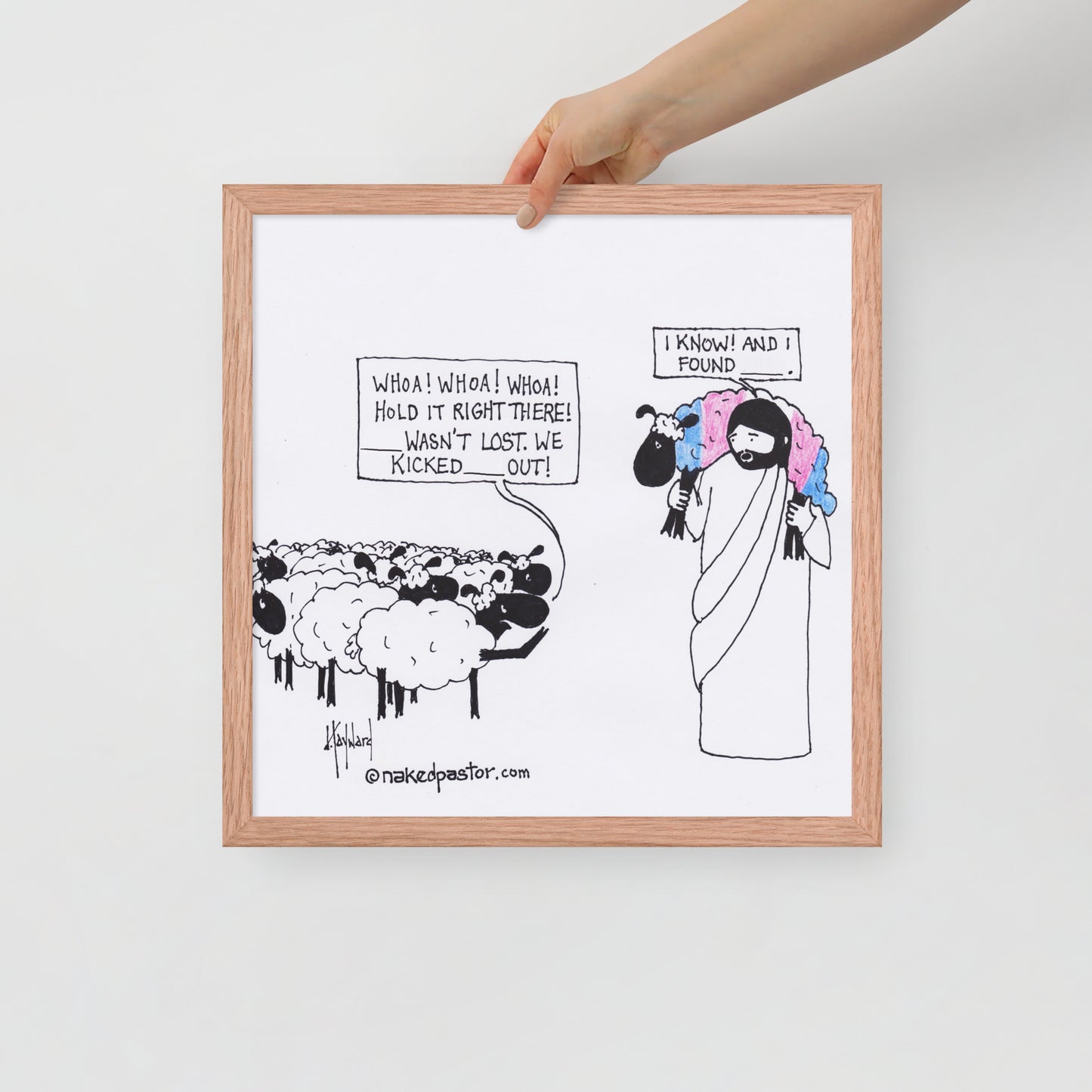 Lost Transgender Lamb - Choose Your Pronouns Print-Cartoons-nakedpastor
