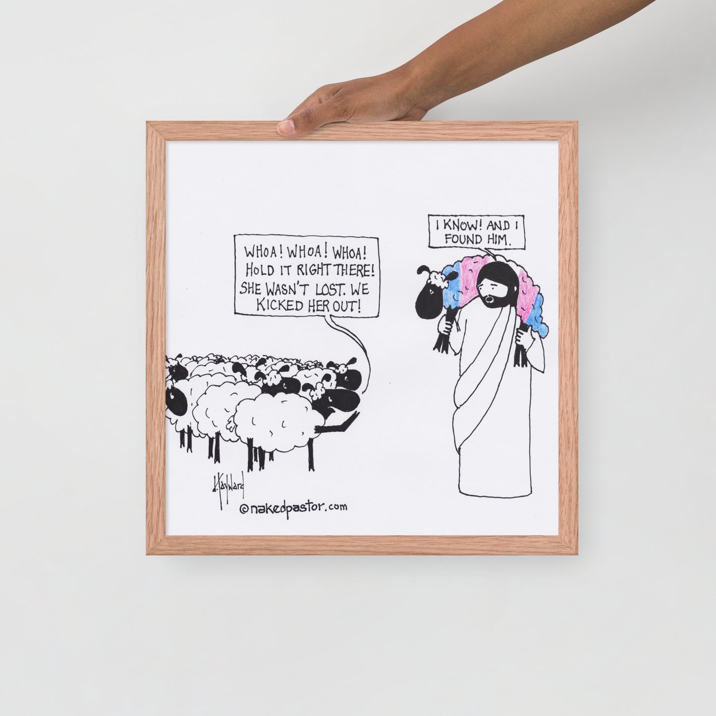 Lost Transgender Lamb - Choose Your Pronouns Print-Cartoons-nakedpastor
