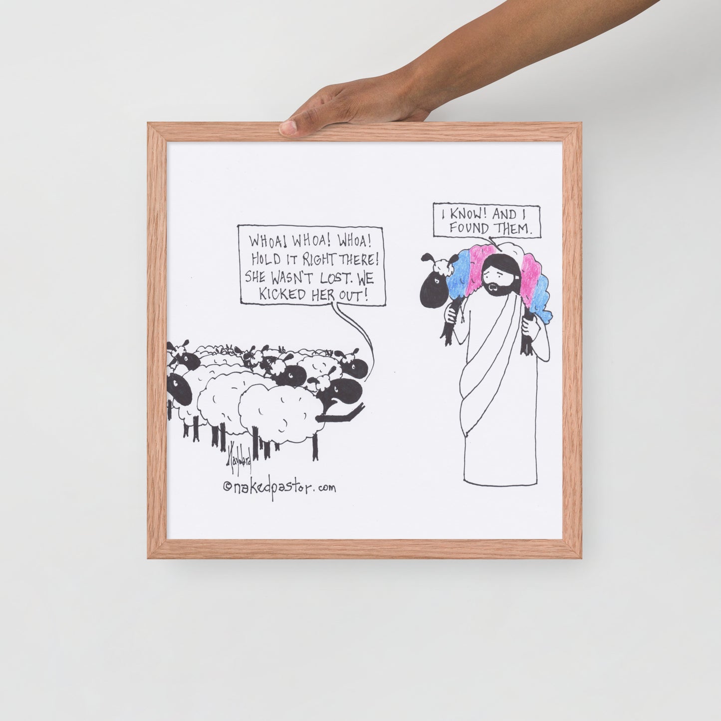 Lost Transgender Lamb - Choose Your Pronouns Print-Cartoons-nakedpastor