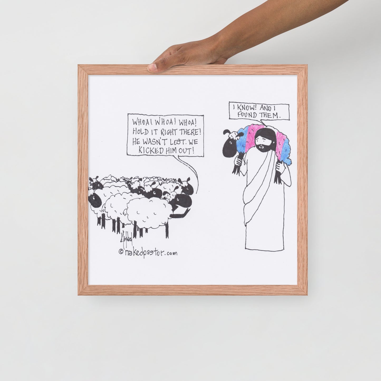 Lost Transgender Lamb - Choose Your Pronouns Print-Cartoons-nakedpastor