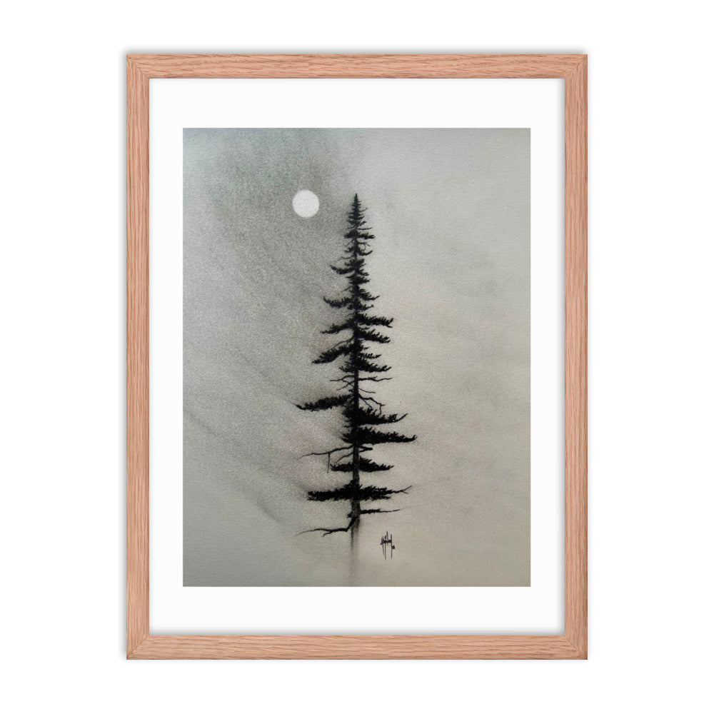 Pine Charcoal Drawing Print