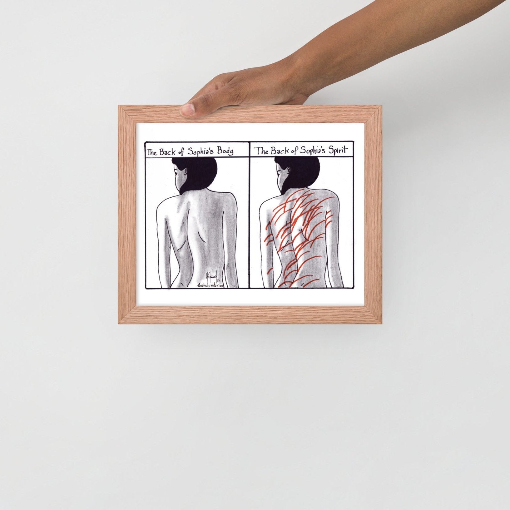 Sophia's Back Cartoon Print - by nakedpastor