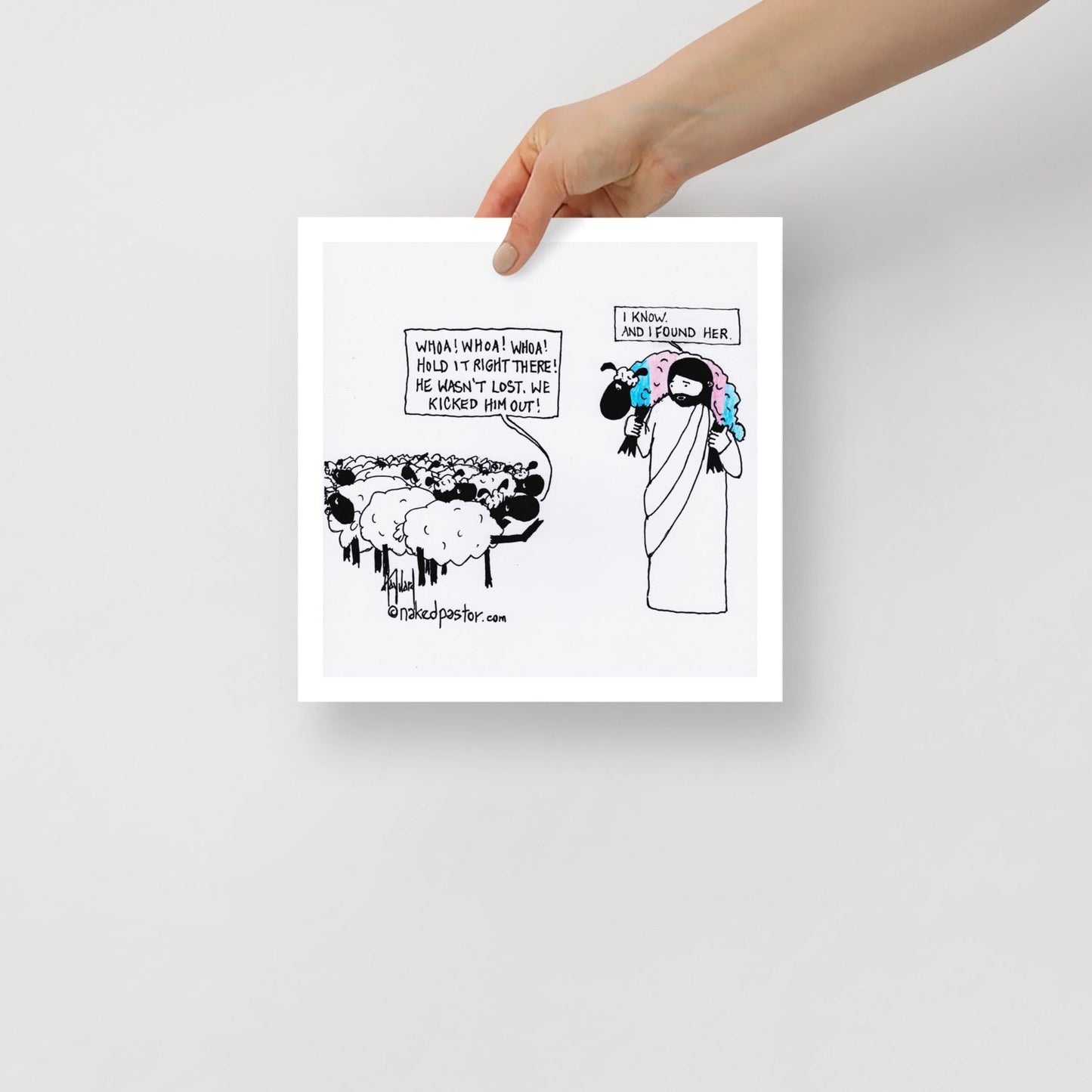 Lost Transgender Lamb - Choose Your Pronouns Print-Cartoons-nakedpastor