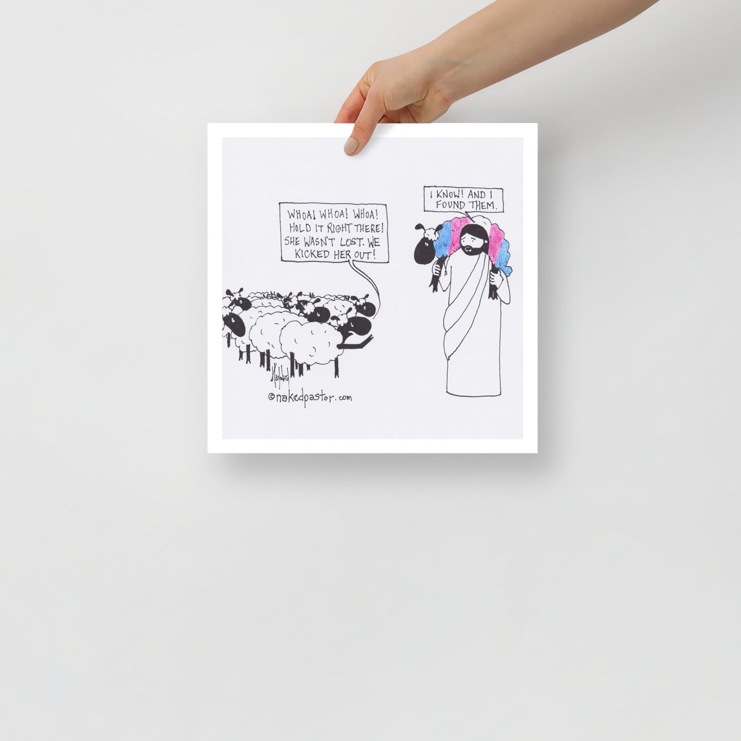 Lost Transgender Lamb - Choose Your Pronouns Print-Cartoons-nakedpastor