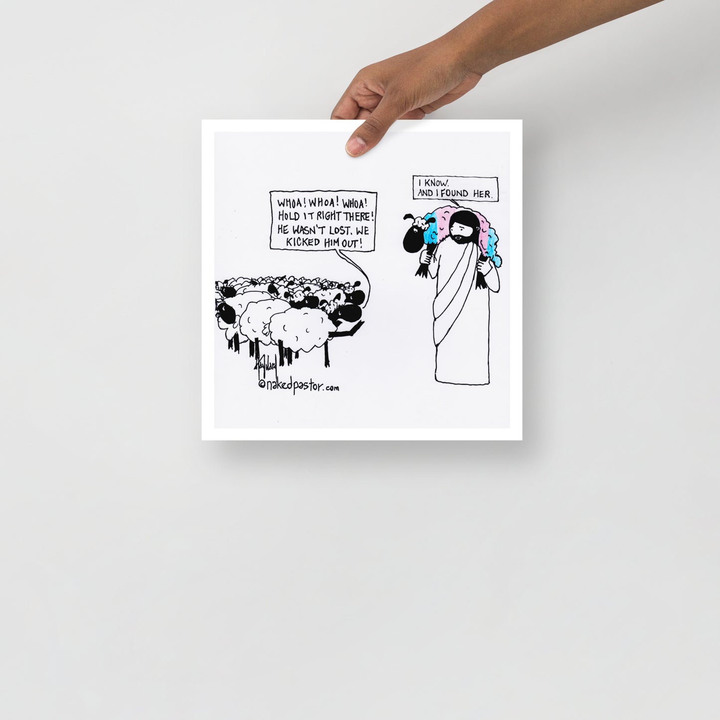 Lost Transgender Lamb - Choose Your Pronouns Print-Cartoons-nakedpastor