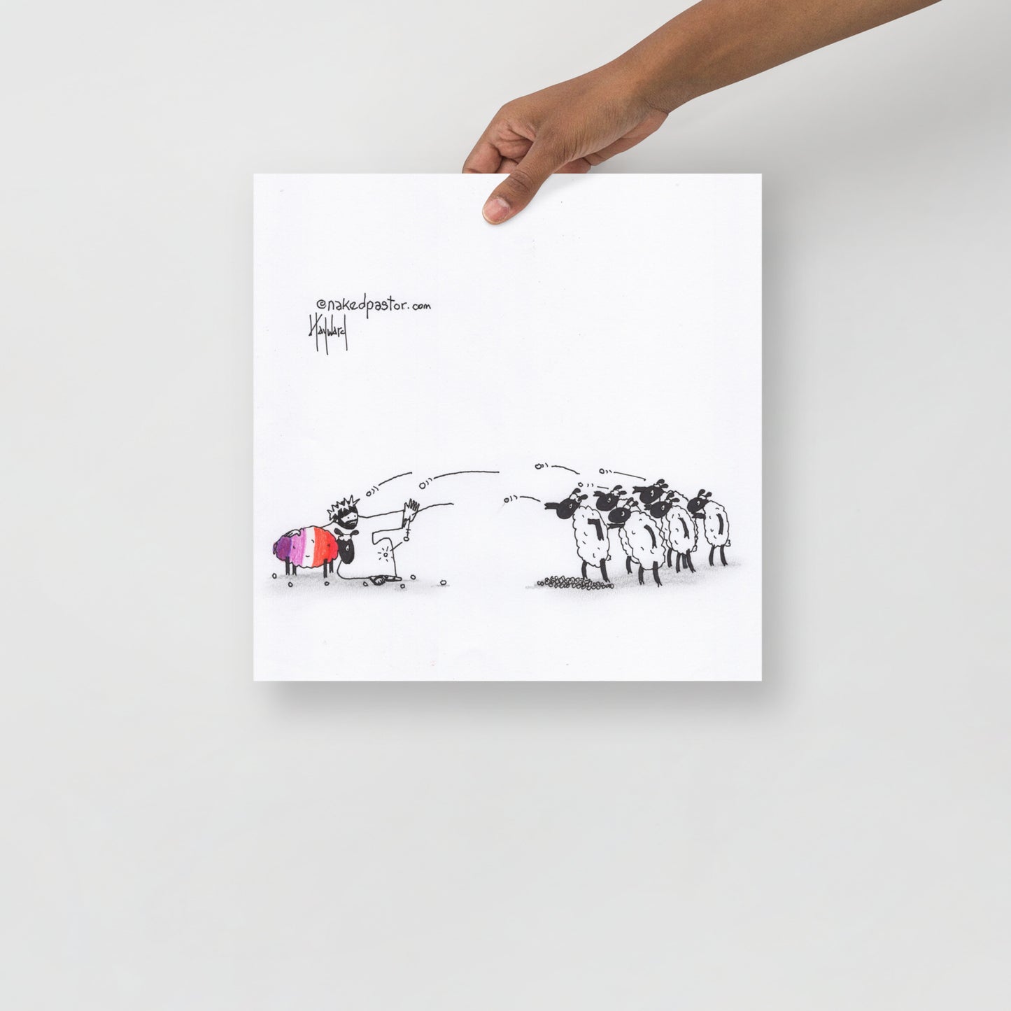 Don't Stone Others Lesbian Version Cartoon Print - by nakedpastor