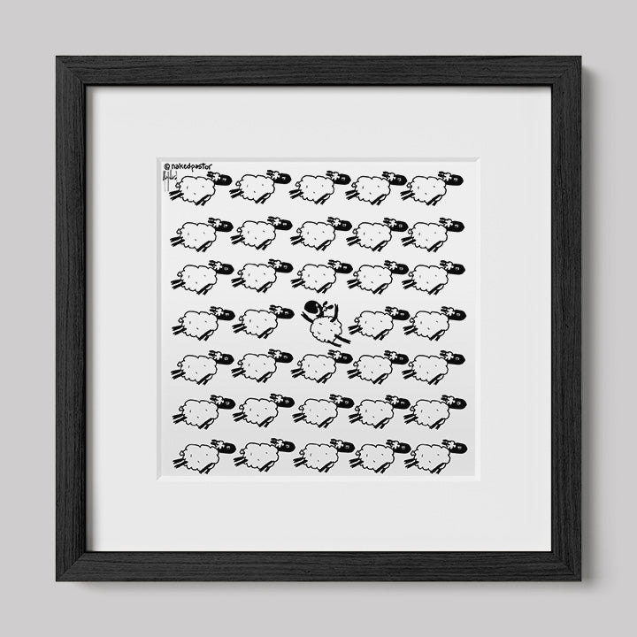 Go Against the Flock Cartoon Print-Cartoons-nakedpastor