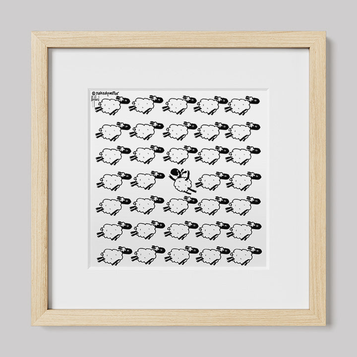 Go Against the Flock Cartoon Print-Cartoons-nakedpastor