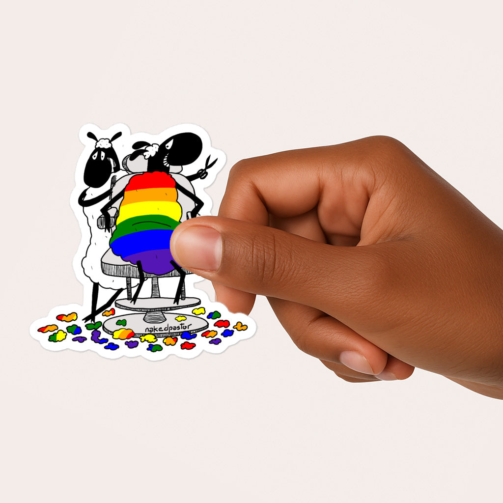 Rainbow Haircut Sticker-Stickers-nakedpastor