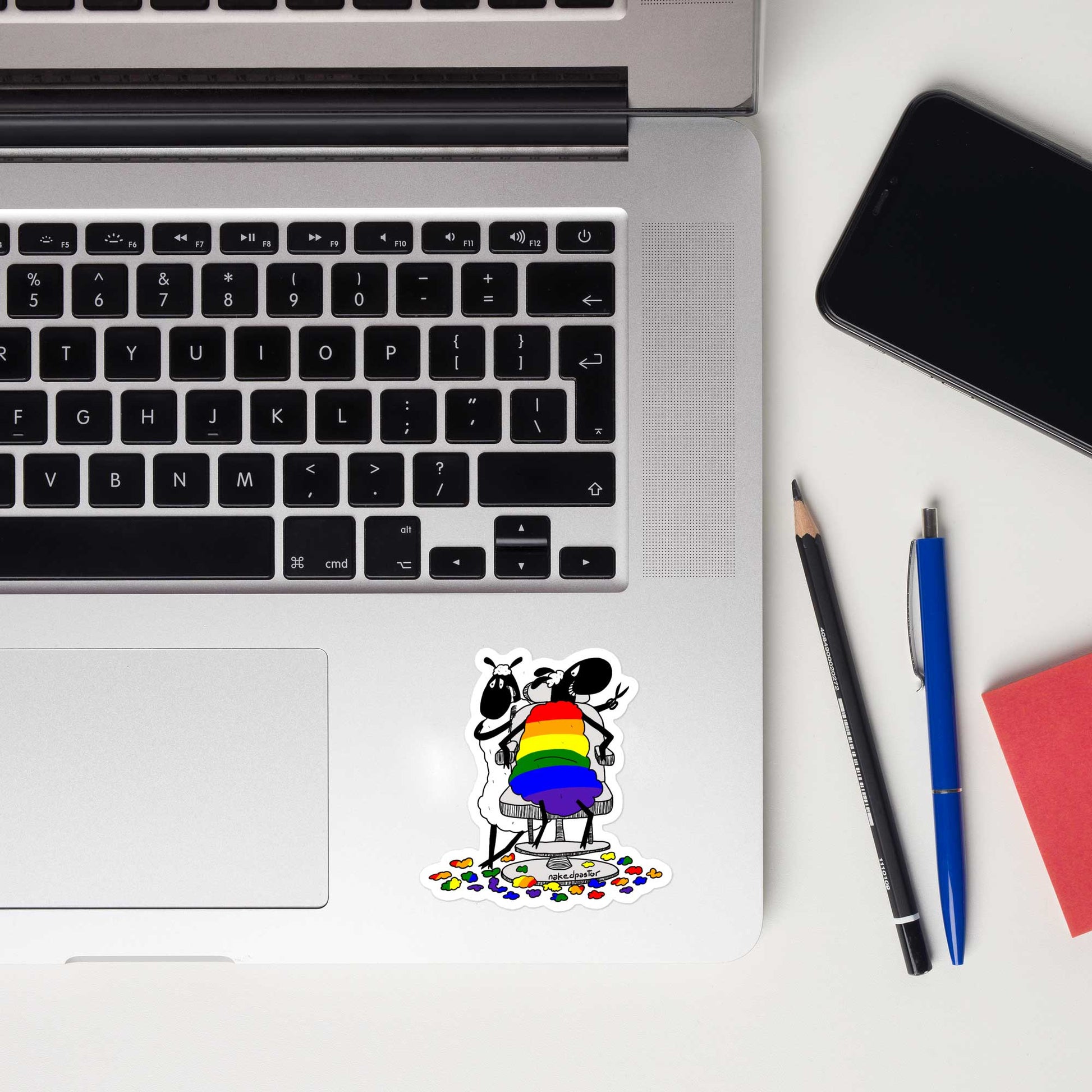 Rainbow Haircut Sticker-Stickers-nakedpastor